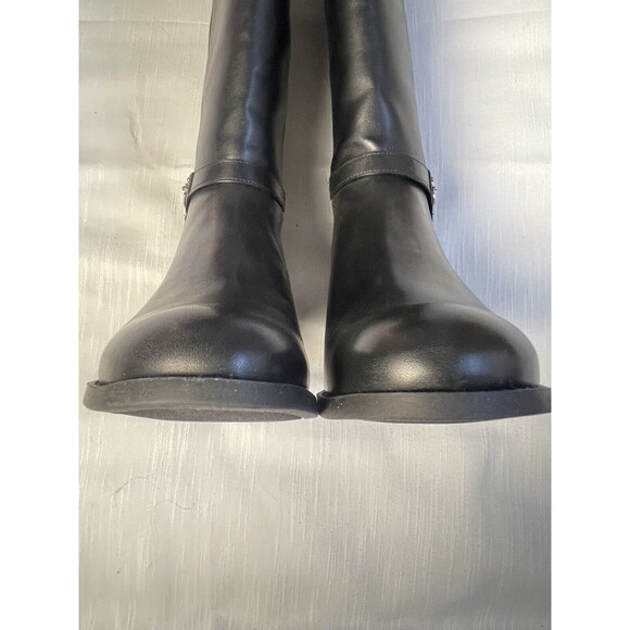Michael Kors Finley Tall Black Leather Riding Boots Sz 7.5 Wide Shaft New - Picture 7 of 12